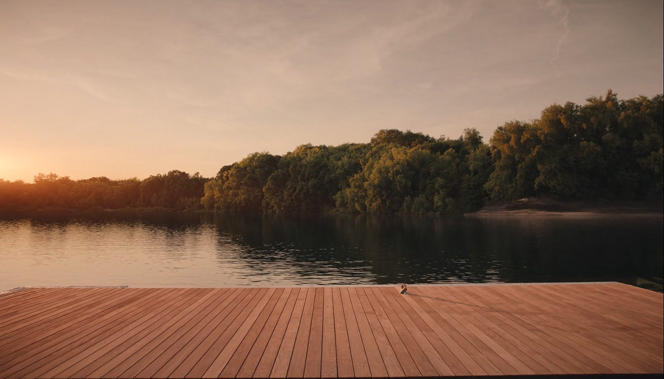 Lakefront cottage deck in the Kawartha Lakes